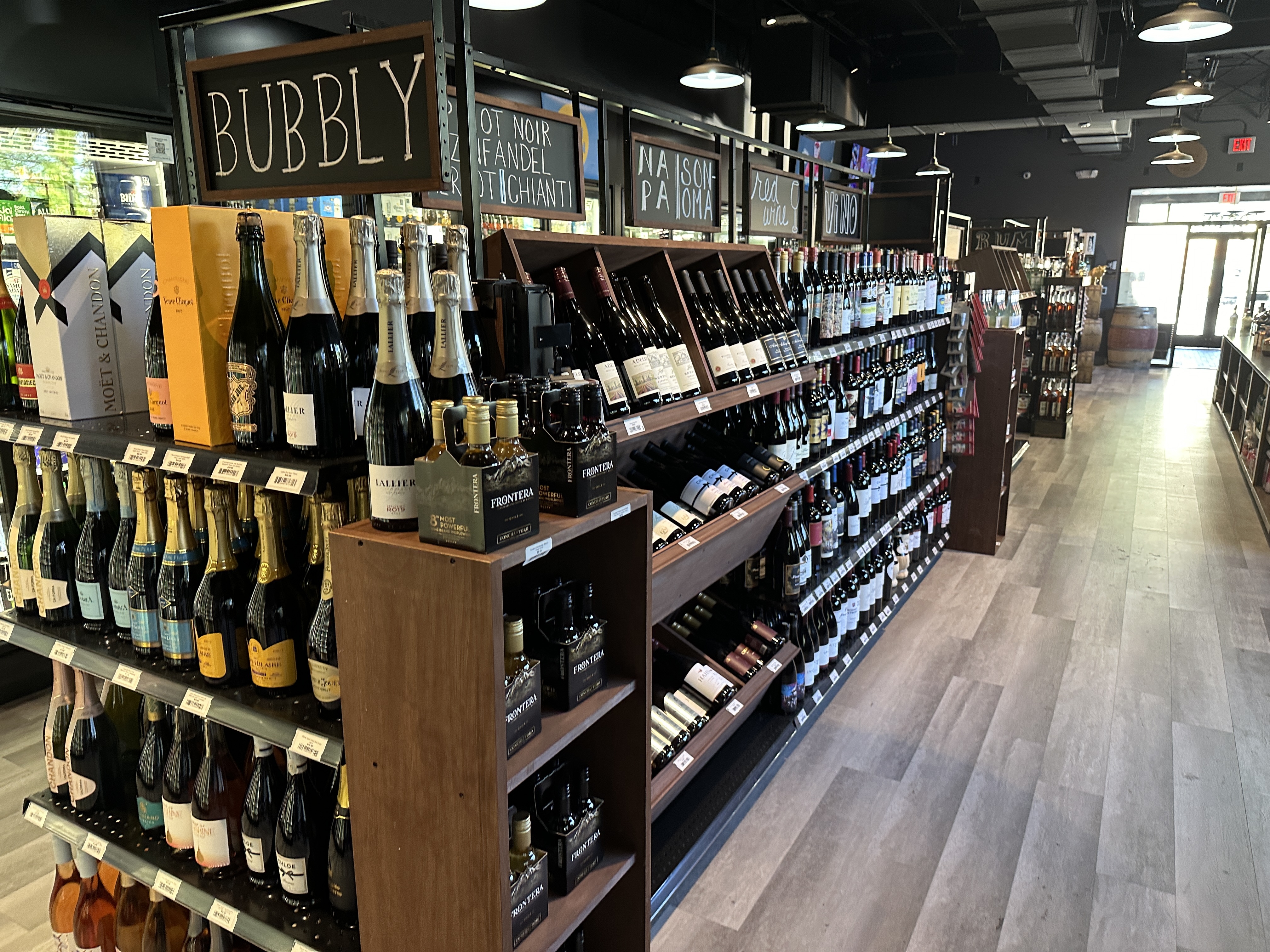Prudential Club store photo of shelving displays.